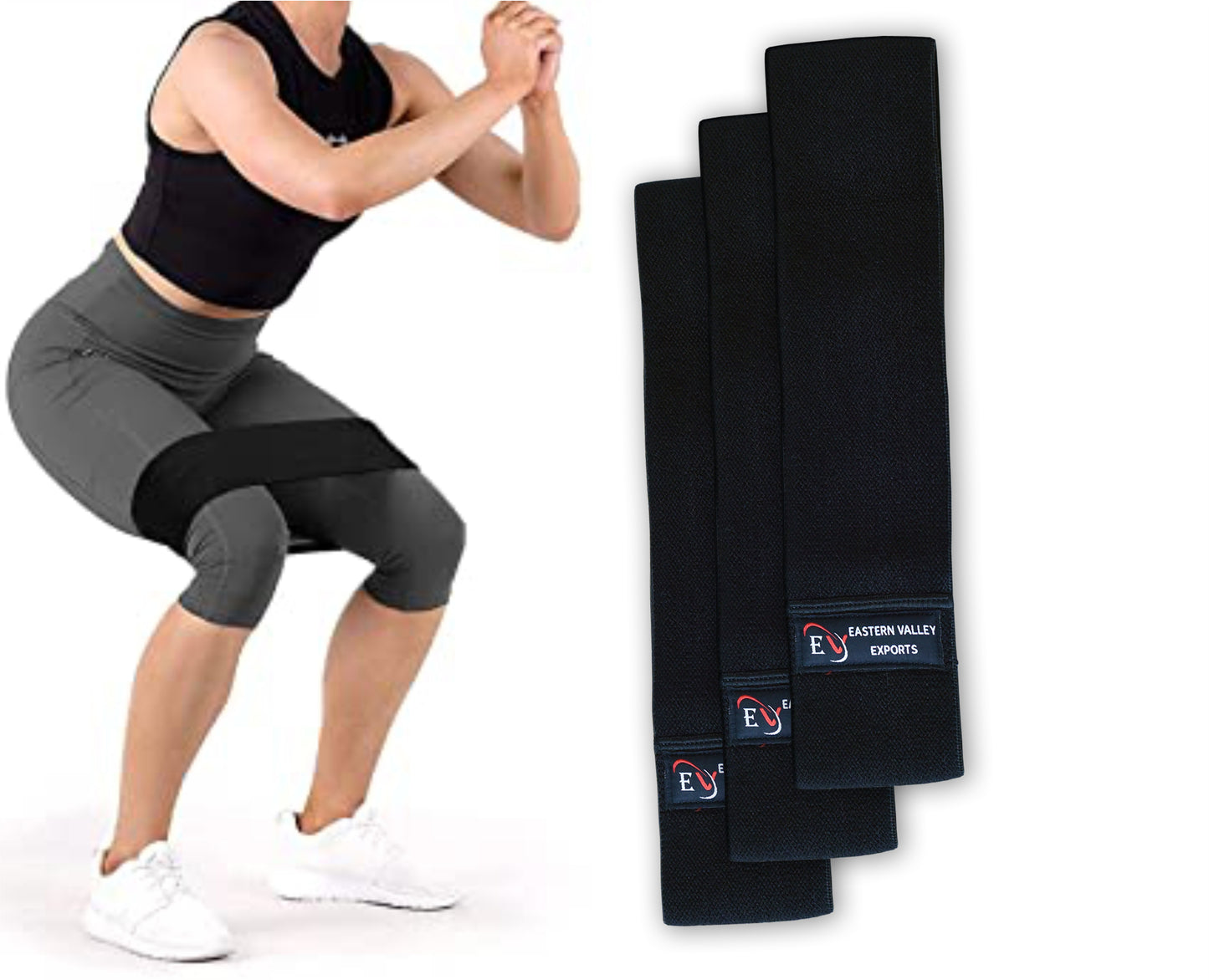 Hip Circle Resistance Band, Resistance Band Kit Set with 3 Levels Resistance Light Medium Heavy