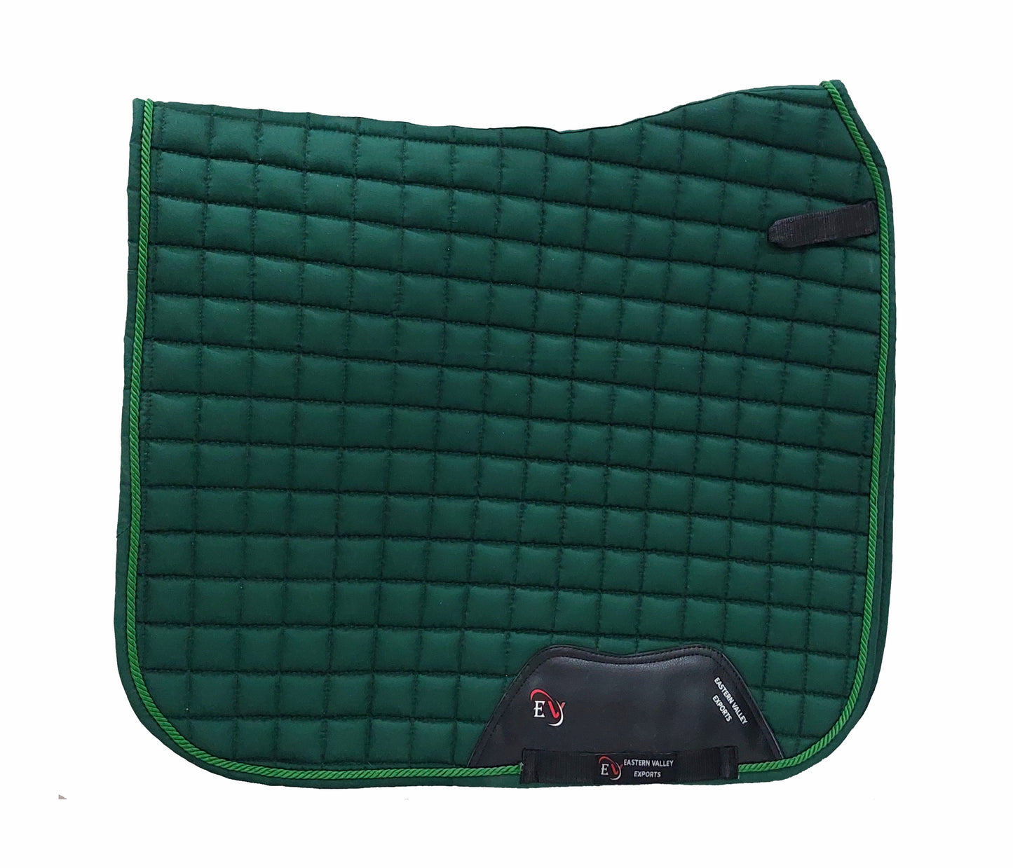 Horse Saddle Pad Set including Fly Veils & Tendon Boots, Green Cotton Quilted - Dressage