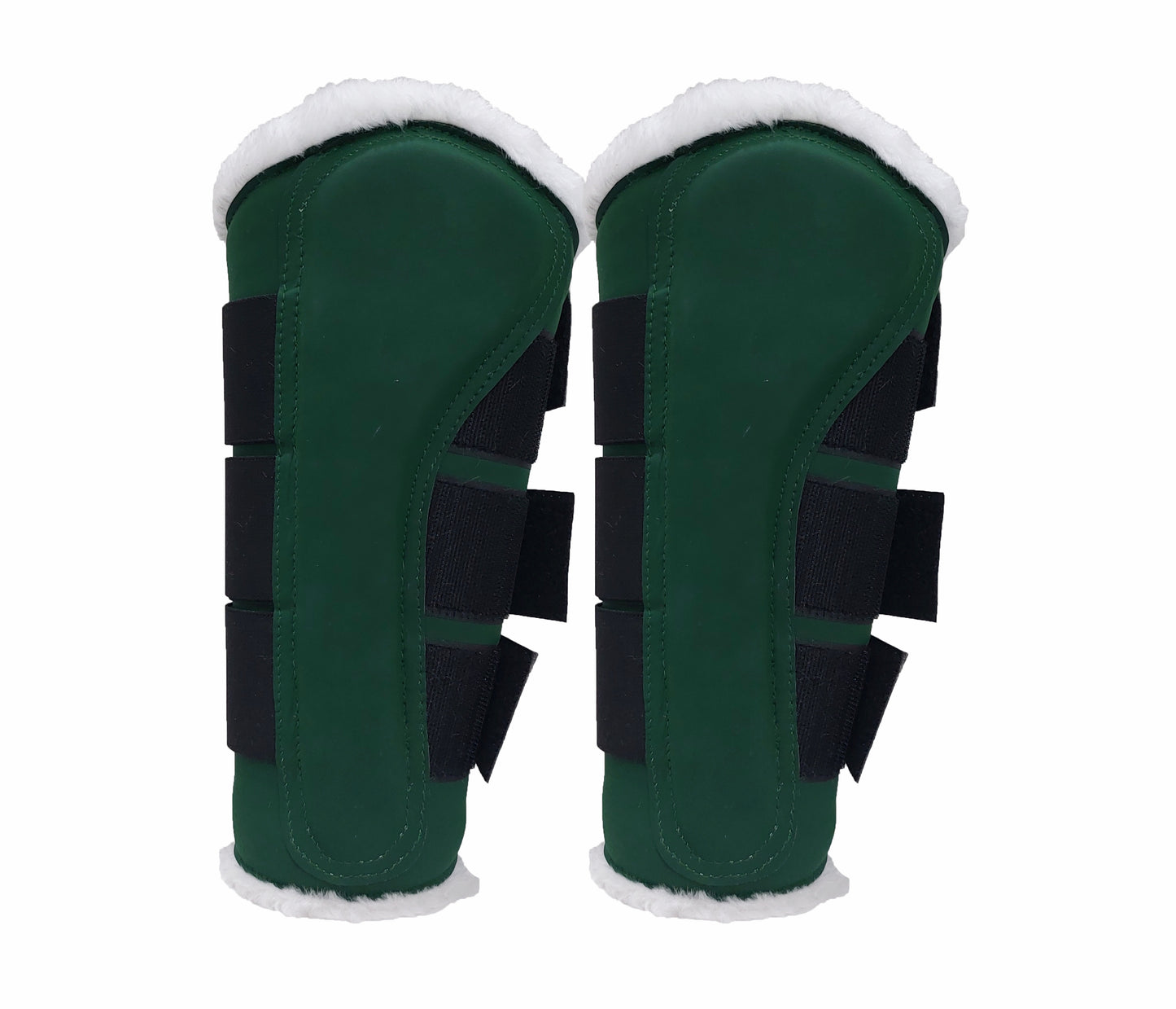 Horse Saddle Pad Set including Fly Veils & Tendon Boots, Green Cotton Quilted - Dressage