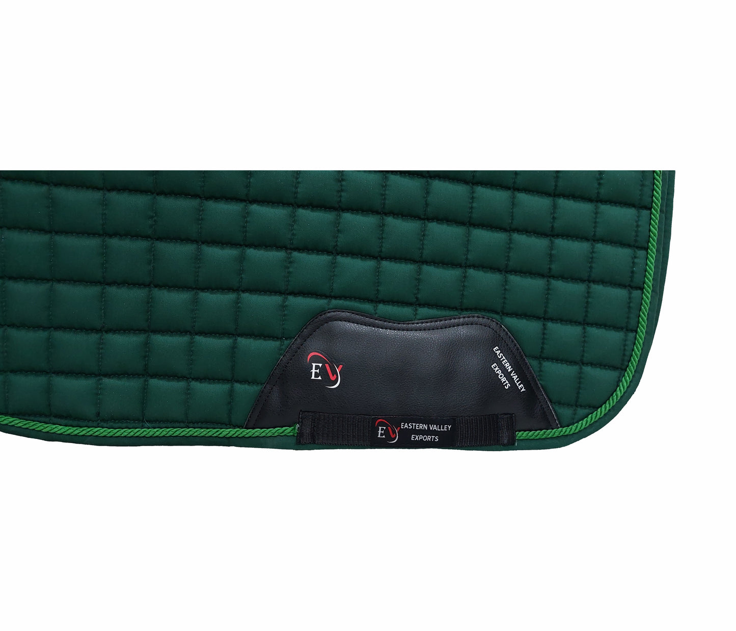 Horse Saddle Pad Set including Fly Veils & Tendon Boots, Green Cotton Quilted - Dressage