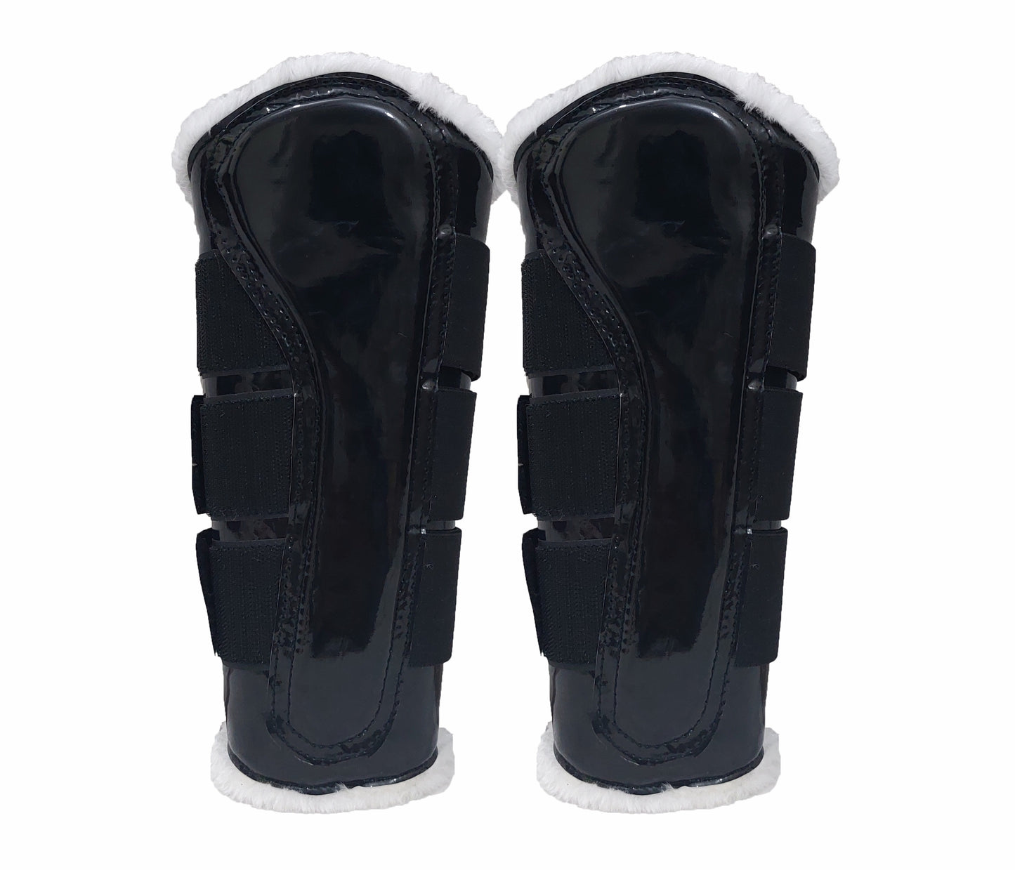 Horse Saddle Pad Set including Fly Veils & Tendon Boots, Black Cotton Quilted - Dressage