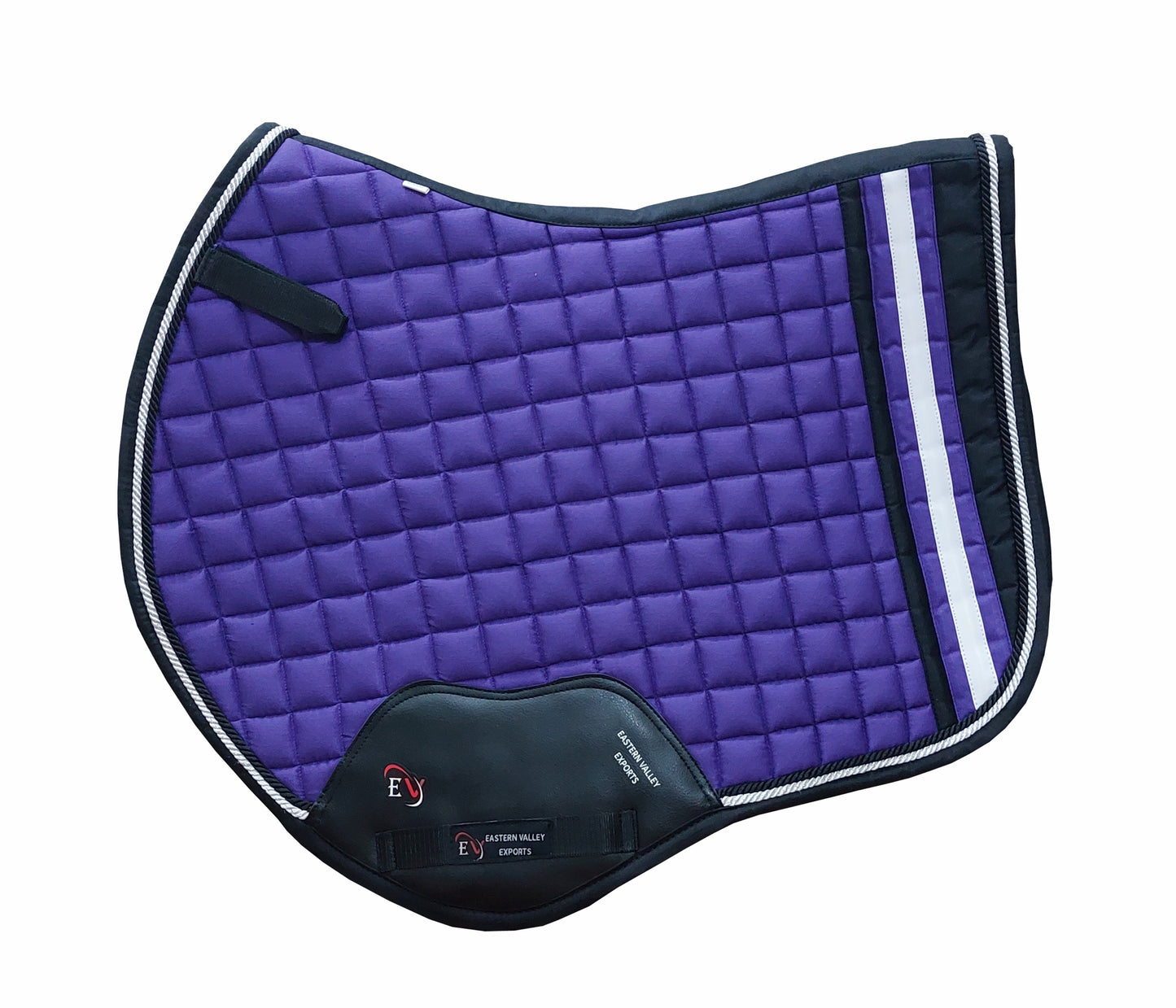 Horse Saddle Pad Set including Fly Veils & Tendon Boots, Navy Blue Cotton Quilted - Jumping