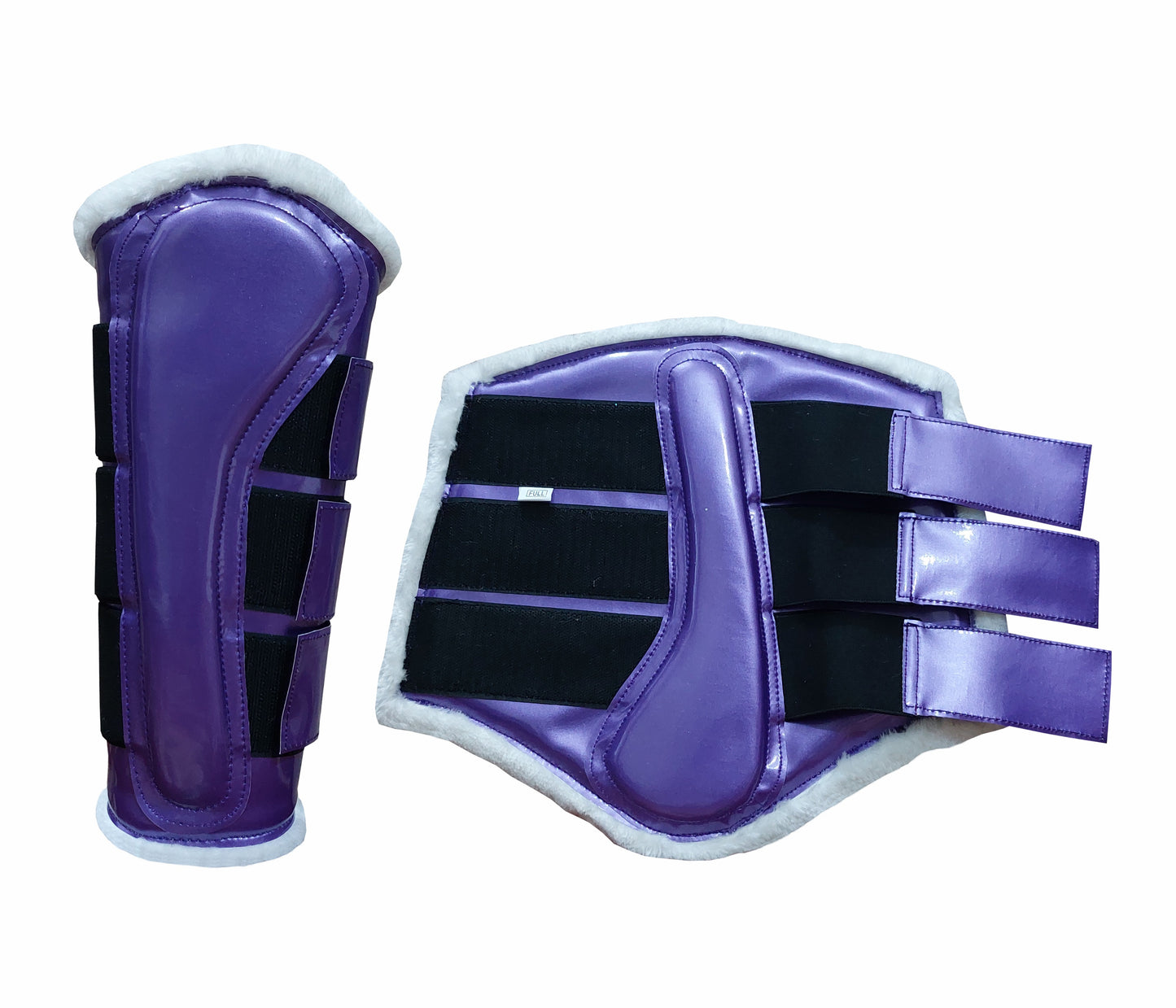 Horse Saddle Pad Set including Fly Veils & Tendon Boots, Navy Blue Cotton Quilted - Jumping