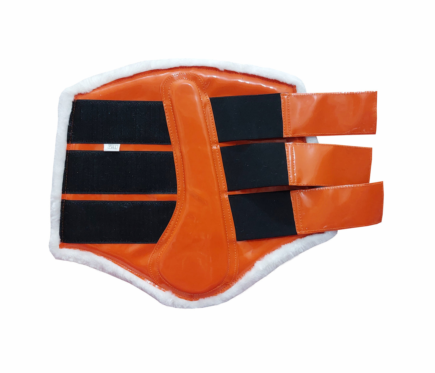 Horse Saddle Pad Set including Fly Veils & Tendon Boots, Orange Cotton Quilted - Jumping