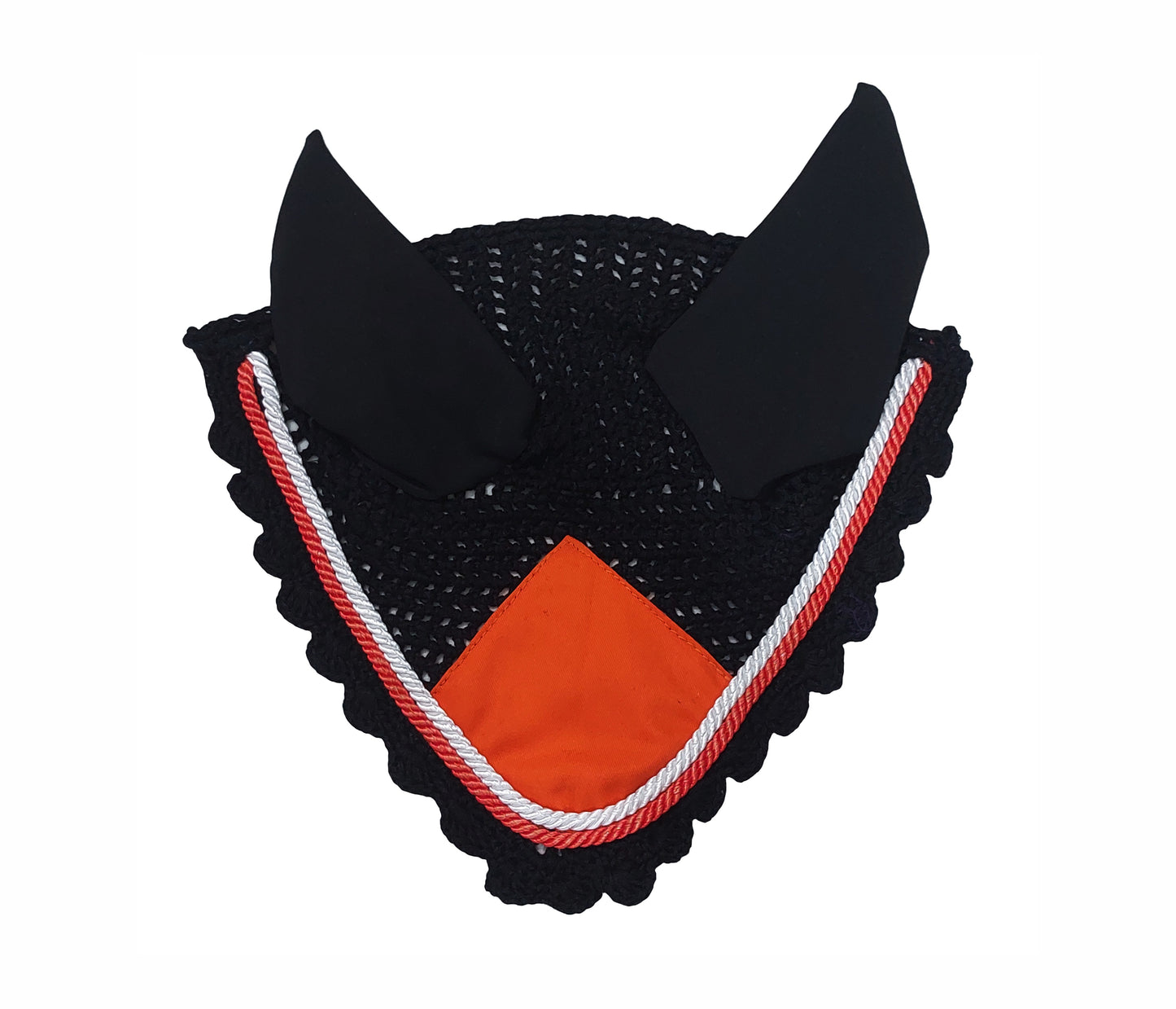 Horse Saddle Pad Set including Fly Veils & Tendon Boots, Orange Cotton Quilted - Jumping