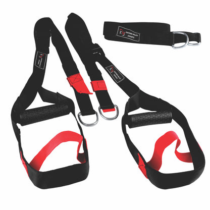 Suspension Body Trainer, Webbing Straps with Steel Hooks and Buckle