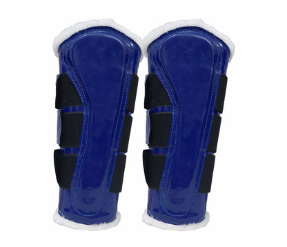 Horse Saddle Pad Set including Fly Veils & Tendon Boots,  Navy Blue Cotton Quilted - Dressage