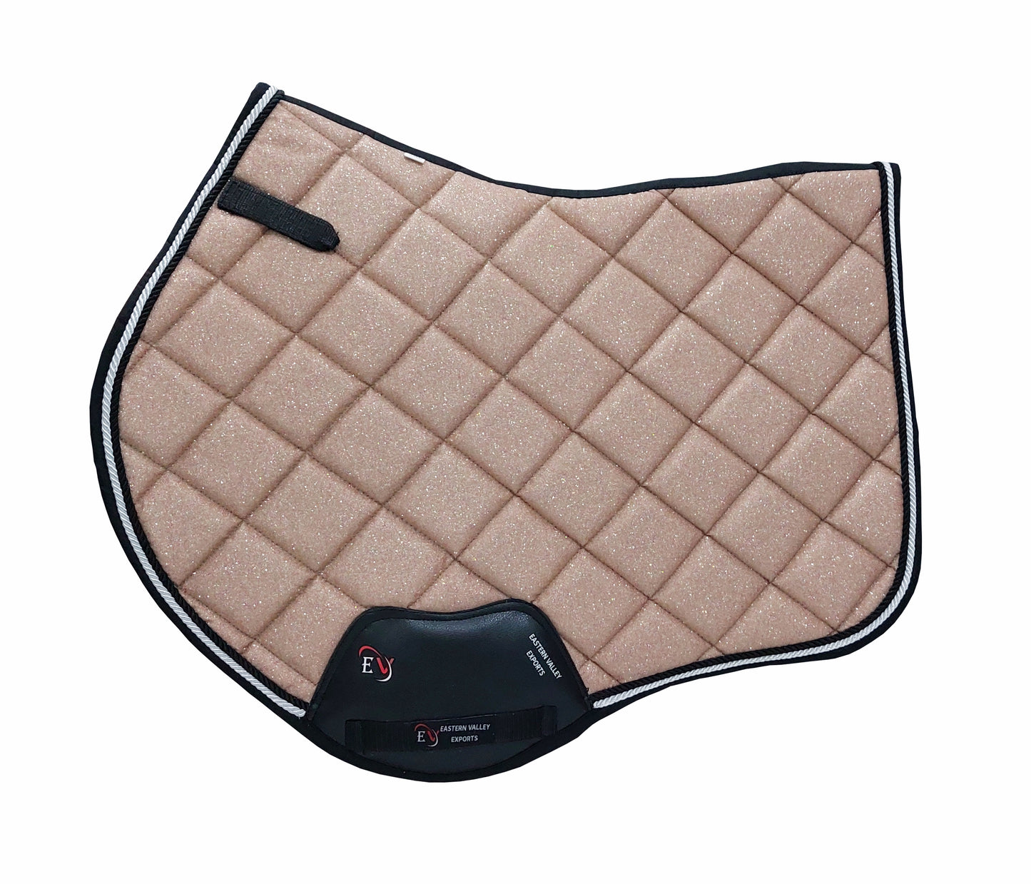 Horse Saddle Pad Set including Fly Veils & Tendon Boots, Shiny Glitter Golden - Jumping