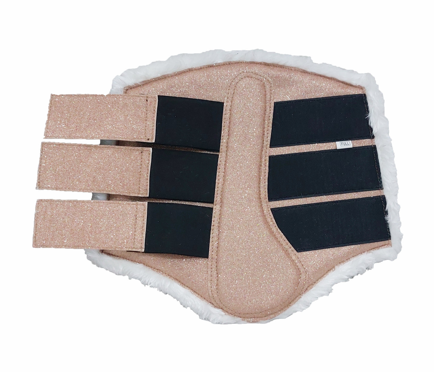 Horse Saddle Pad Set including Fly Veils & Tendon Boots, Shiny Glitter Golden - Jumping