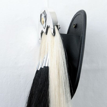 Long Horse Hair Sporran with Three Black Tassels Handmade Cowhide Leather