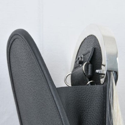 Long Horse Hair Sporran with Three Black Tassels Handmade Cowhide Leather