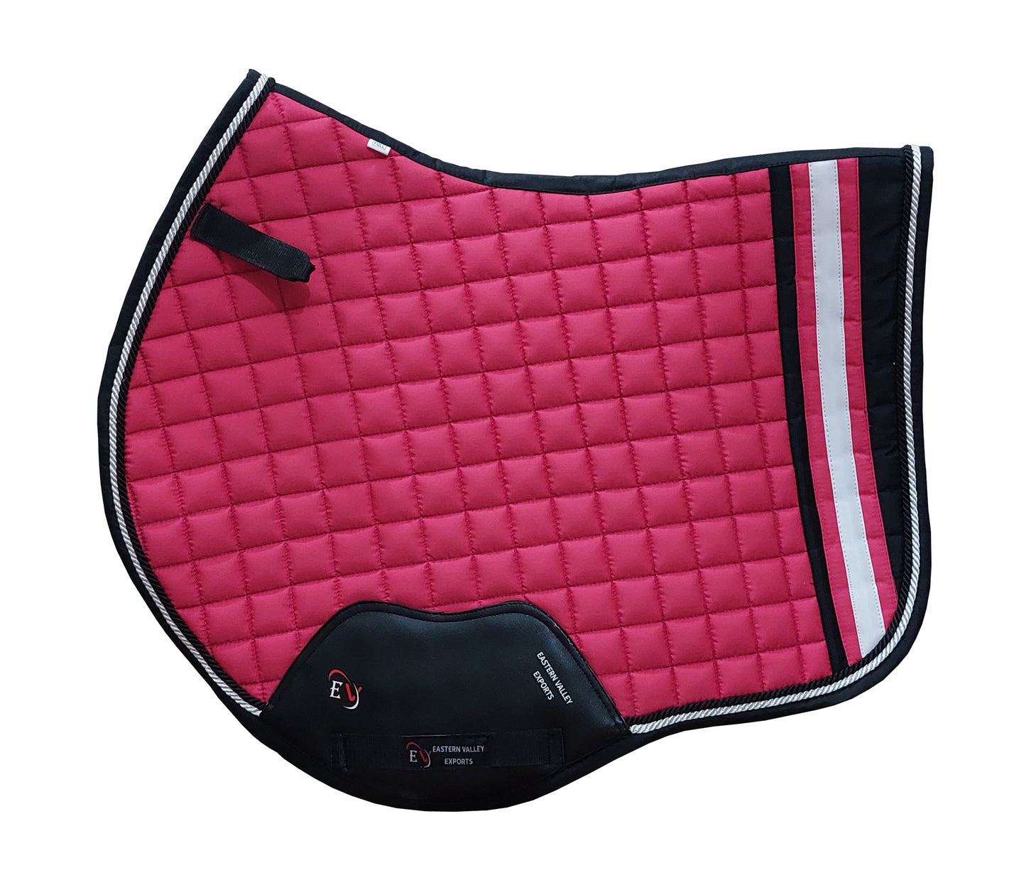 Horse Saddle Pad Set including Fly Veils & Tendon Boots, Pink Cotton Quilted - Jumping