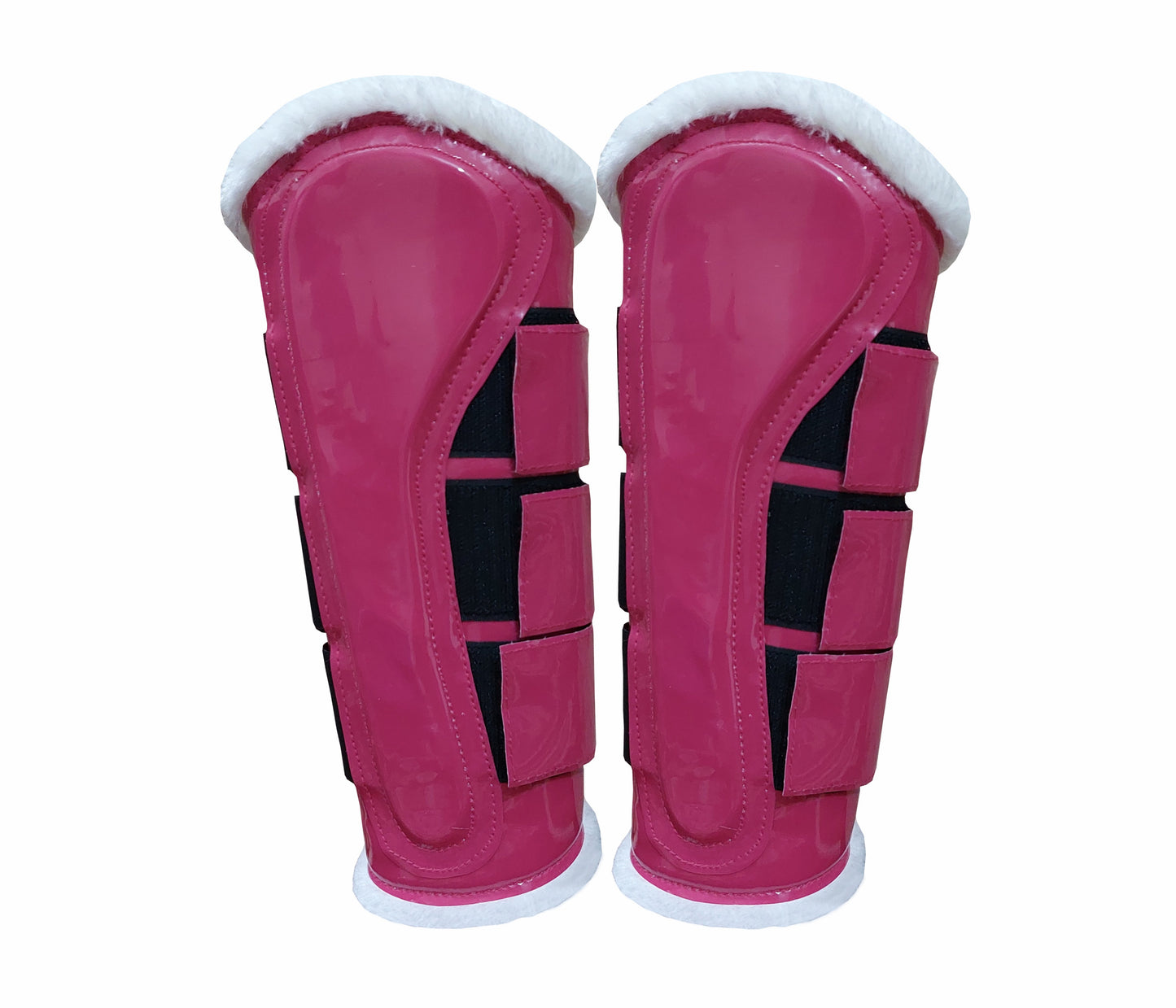 Horse Saddle Pad Set including Fly Veils & Tendon Boots, Pink Cotton Quilted - Jumping