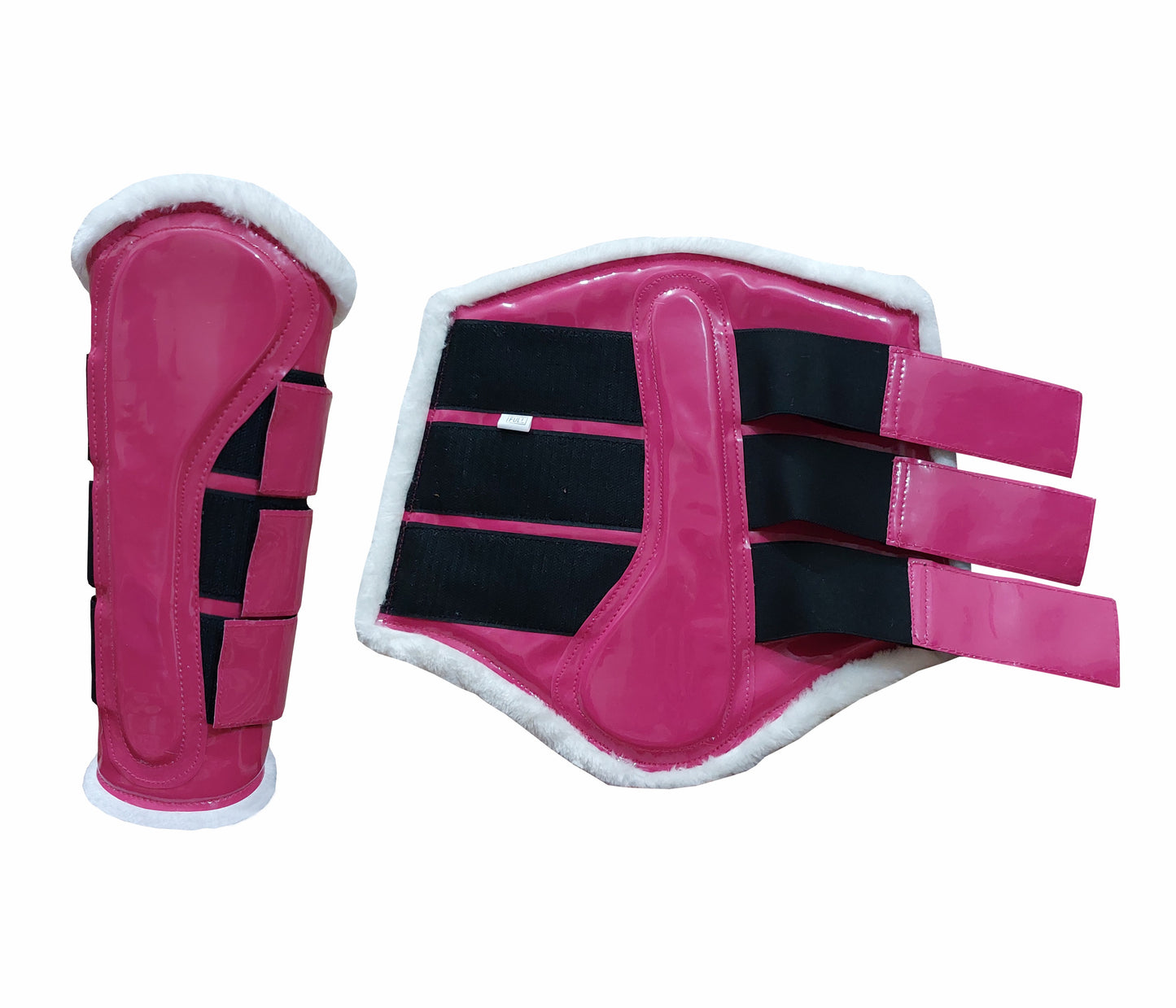Horse Saddle Pad Set including Fly Veils & Tendon Boots, Pink Cotton Quilted - Jumping