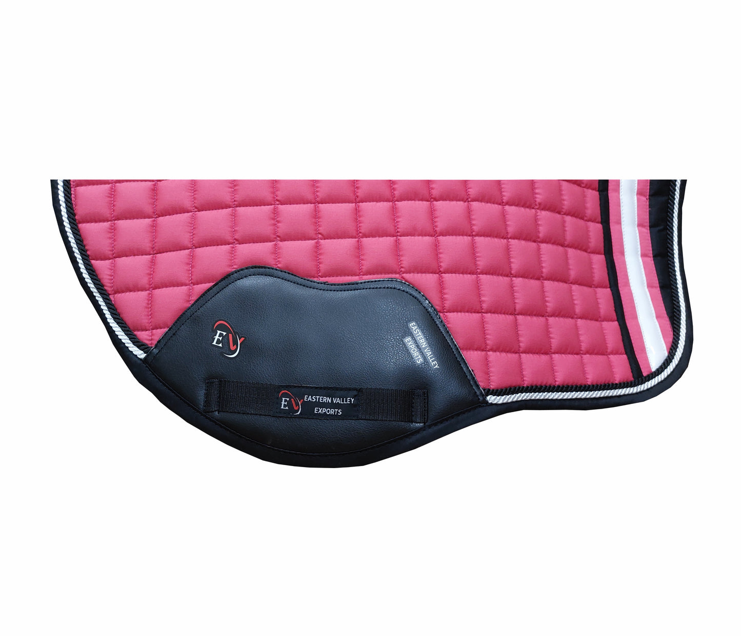 Horse Saddle Pad Set including Fly Veils & Tendon Boots, Pink Cotton Quilted - Jumping