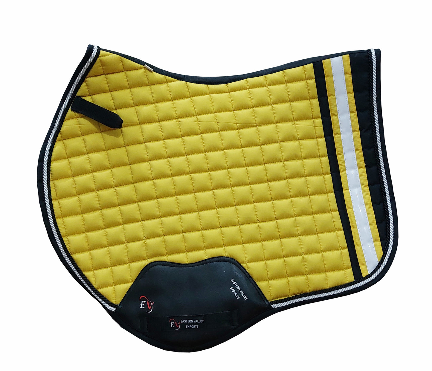 Horse Saddle Pad Set including Fly Veils & Tendon Boots,  Yellow Cotton Quilted - Jumping