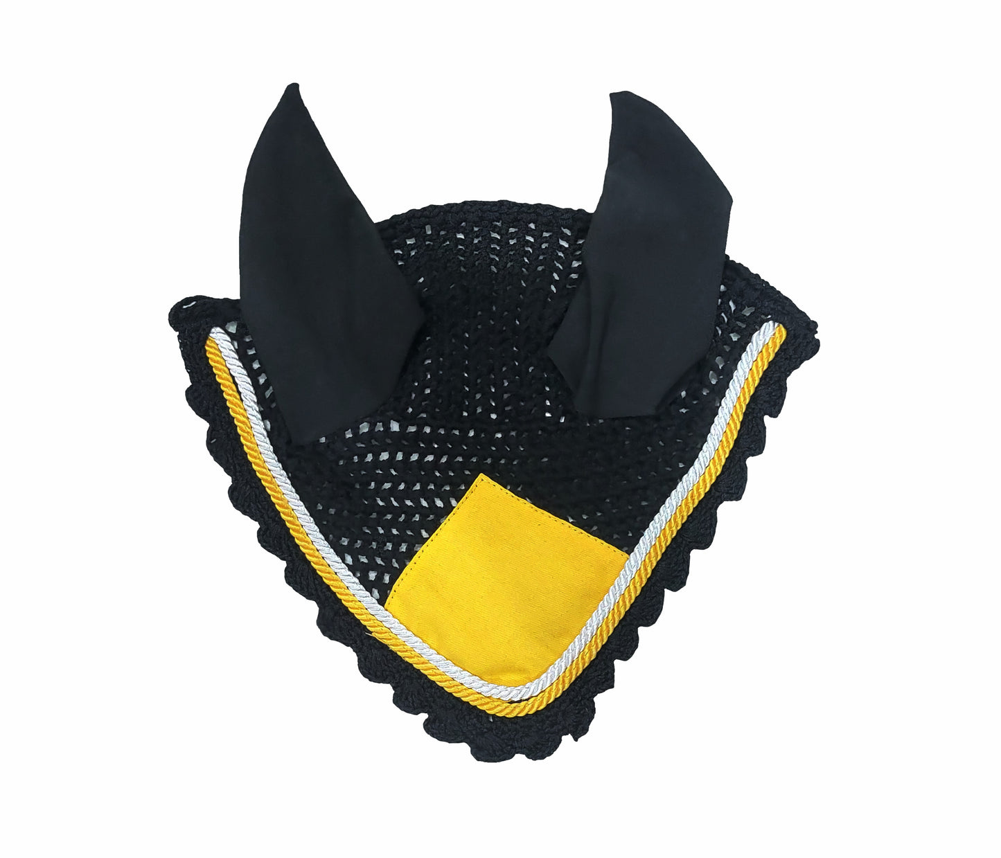 Horse Saddle Pad Set including Fly Veils & Tendon Boots,  Yellow Cotton Quilted - Jumping