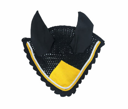 Horse Saddle Pad Set including Fly Veils & Tendon Boots,  Yellow Cotton Quilted - Jumping