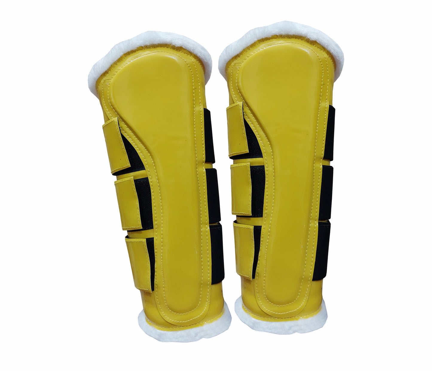 Horse Saddle Pad Set including Fly Veils & Tendon Boots,  Yellow Cotton Quilted - Jumping