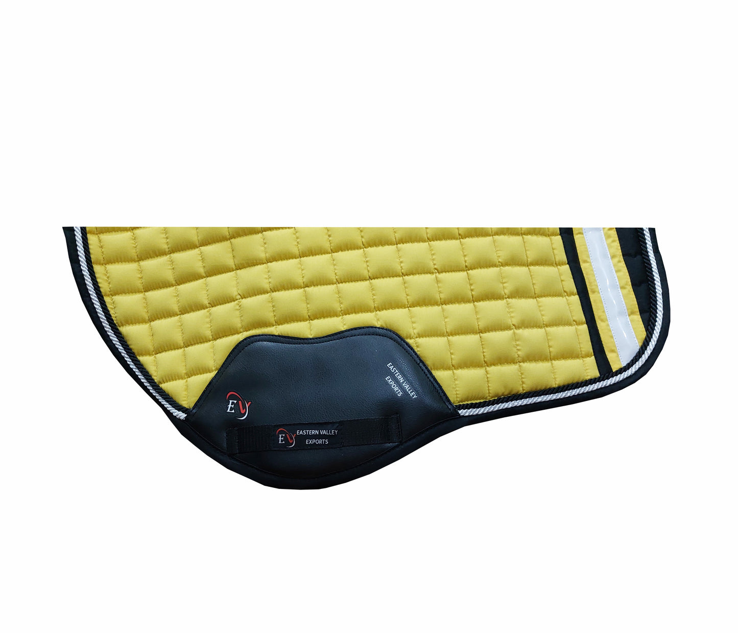 Horse Saddle Pad Set including Fly Veils & Tendon Boots,  Yellow Cotton Quilted - Jumping