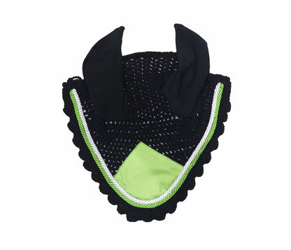 Horse Saddle Pad Set including Fly Veils & Tendon Boots, Green Cotton Quilted - Jumping
