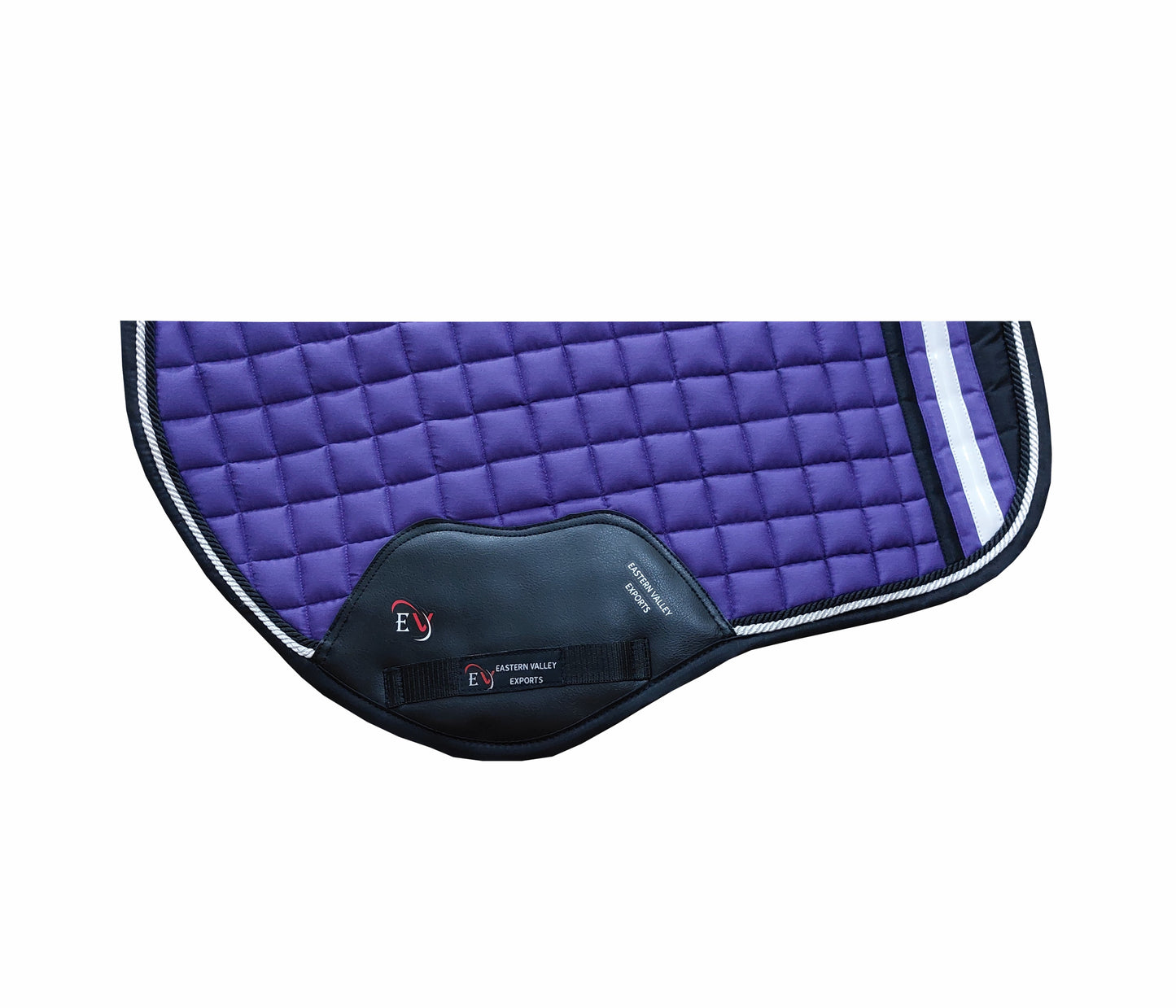 Horse Saddle Pad Set including Fly Veils & Tendon Boots, Navy Blue Cotton Quilted - Jumping